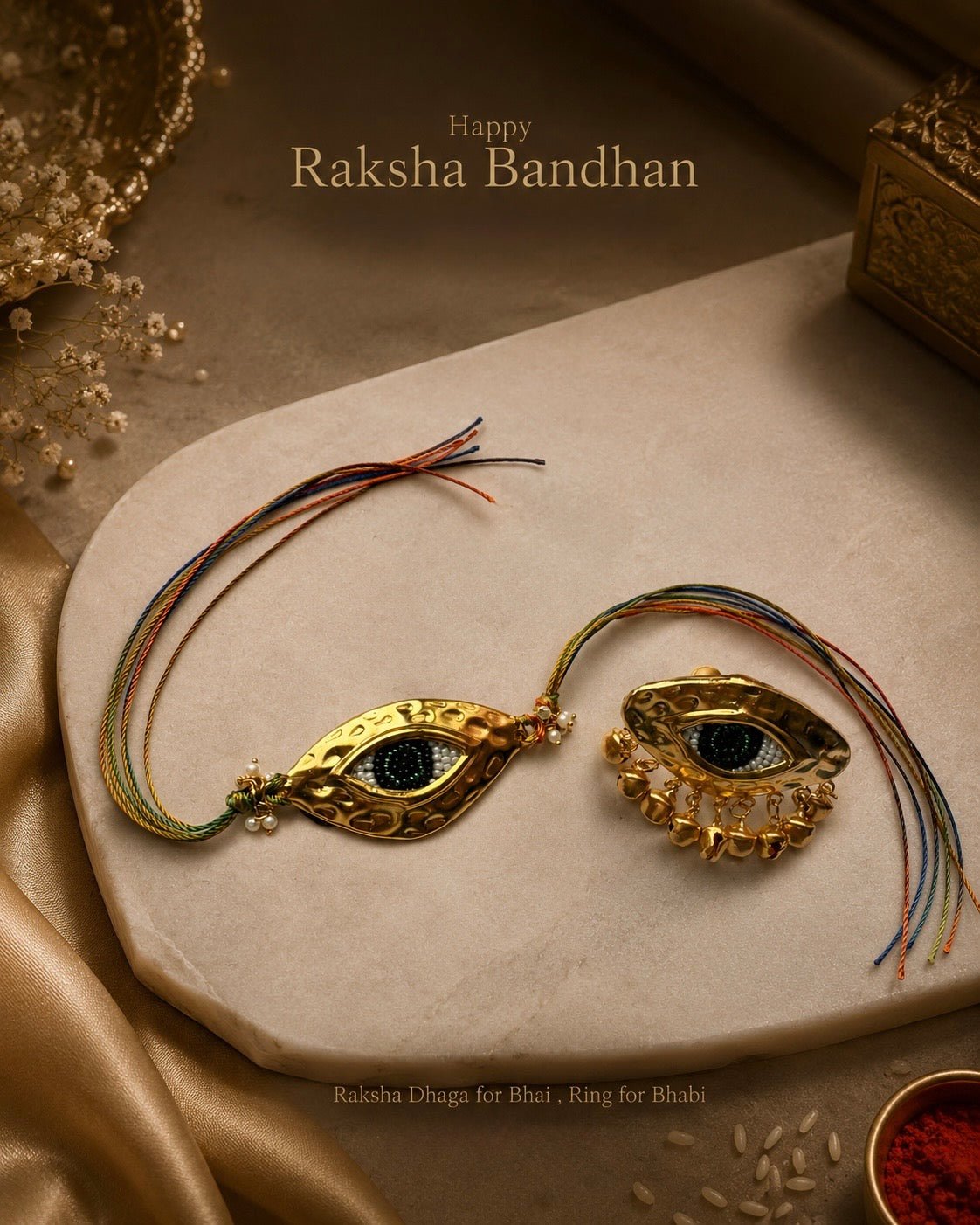 Evil Eye Rakhi & Ring Combo