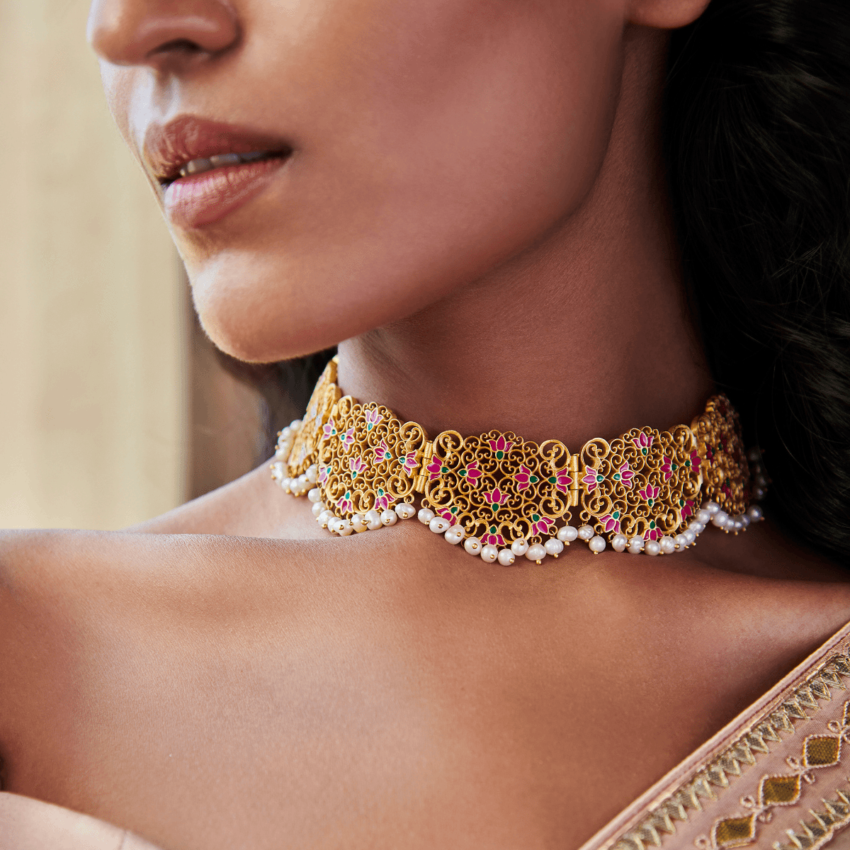 Lotus Lace Choker Necklace