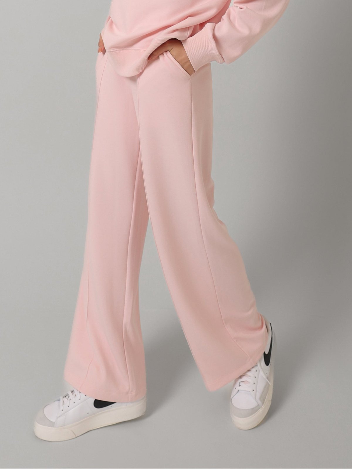 Pink Straight-Leg Relaxed Fit Trackpants