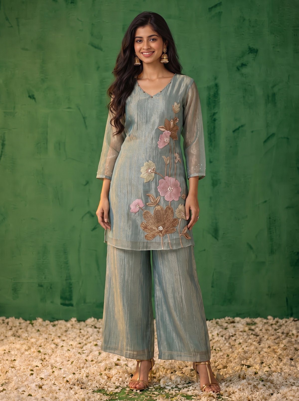 Aqua Mirelle Floral Embellished Co-ord Set