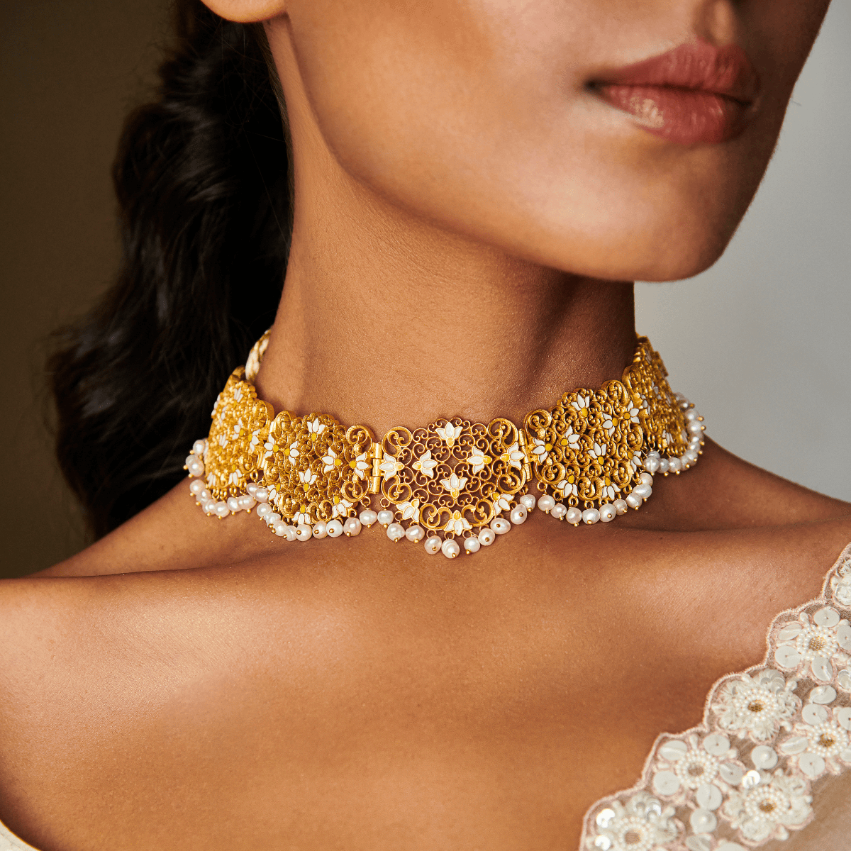 Lotus Lace Choker Necklace
