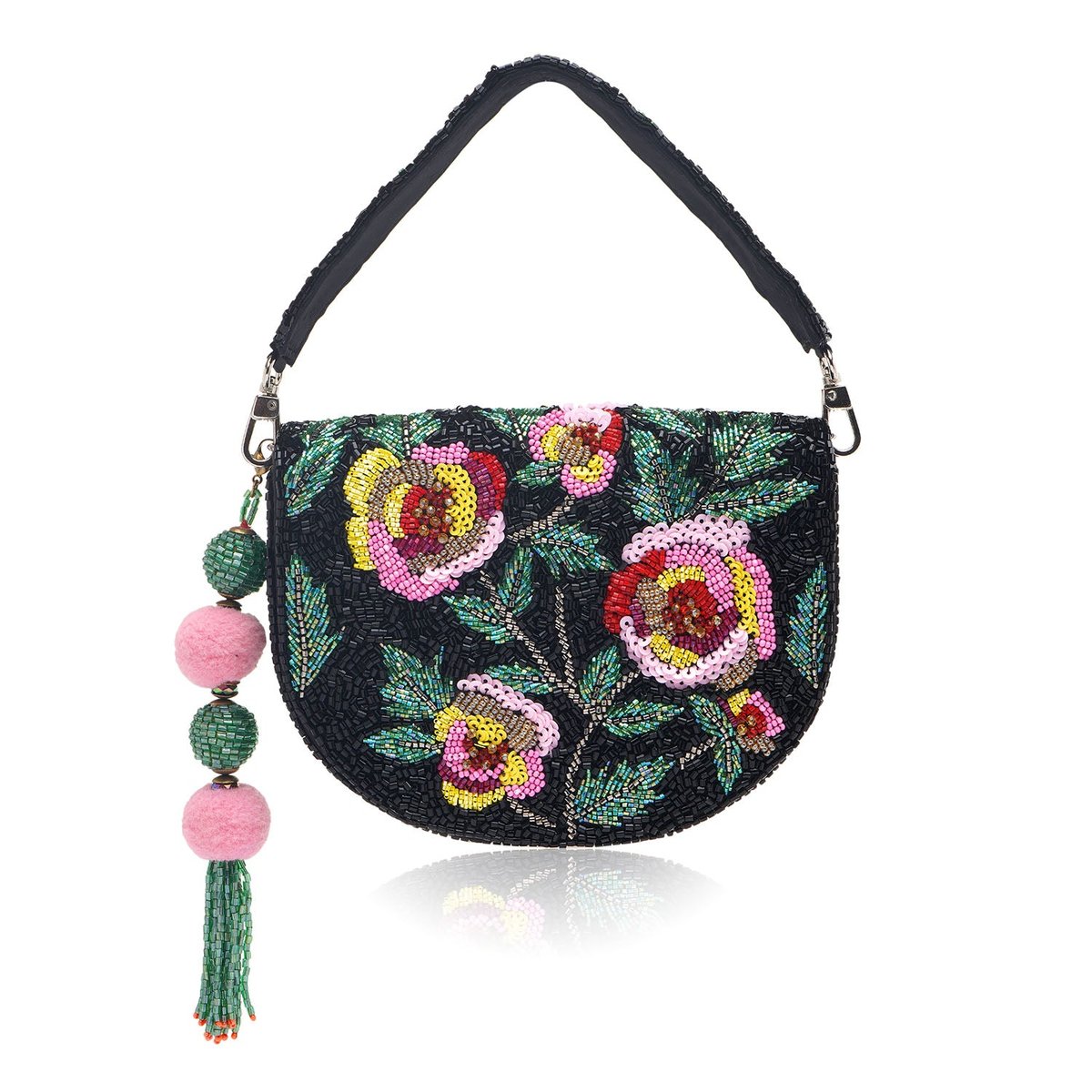 Wild Rose Clutch Bag Black