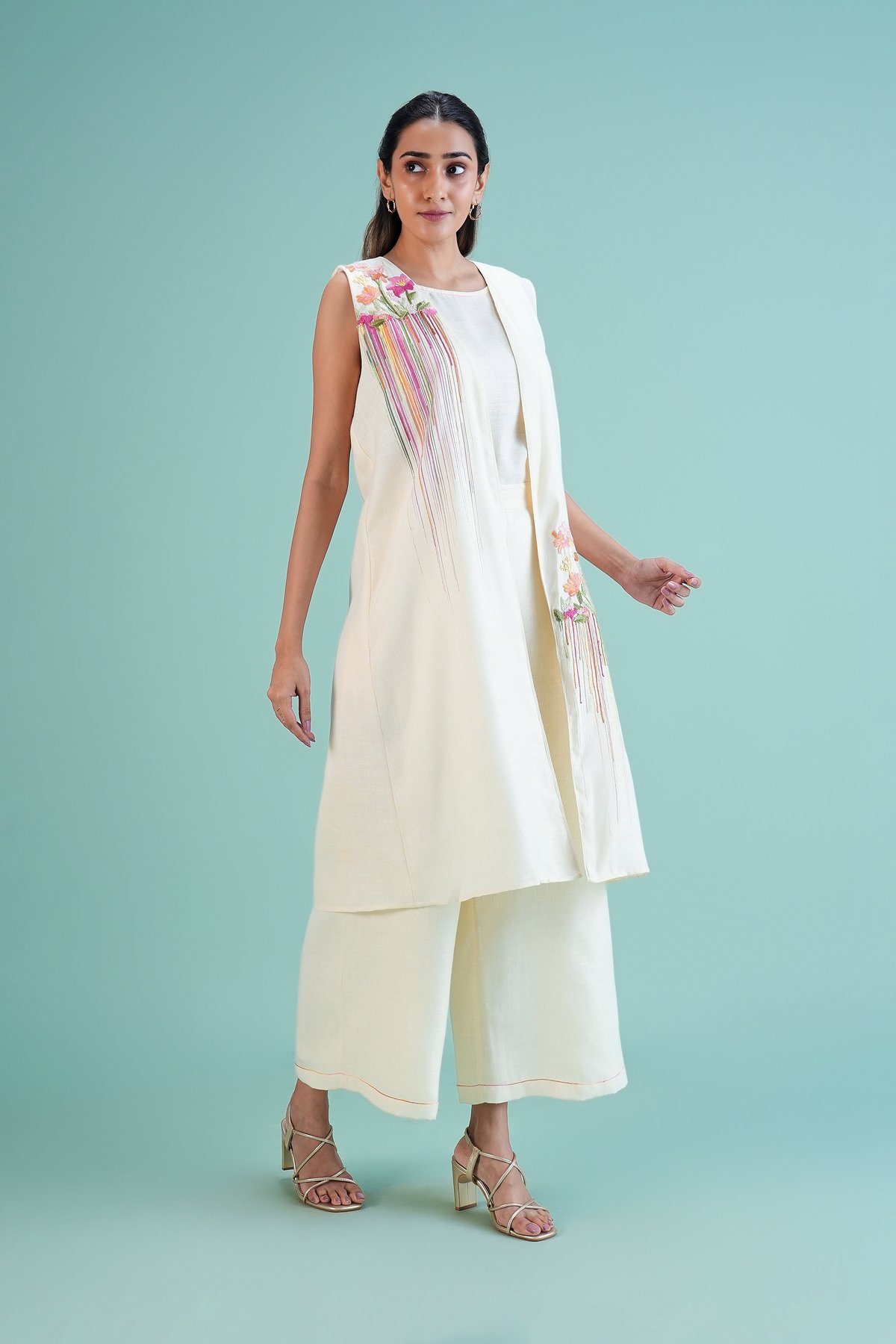 Crayon Posy Sleeveless Jacket Co-ord