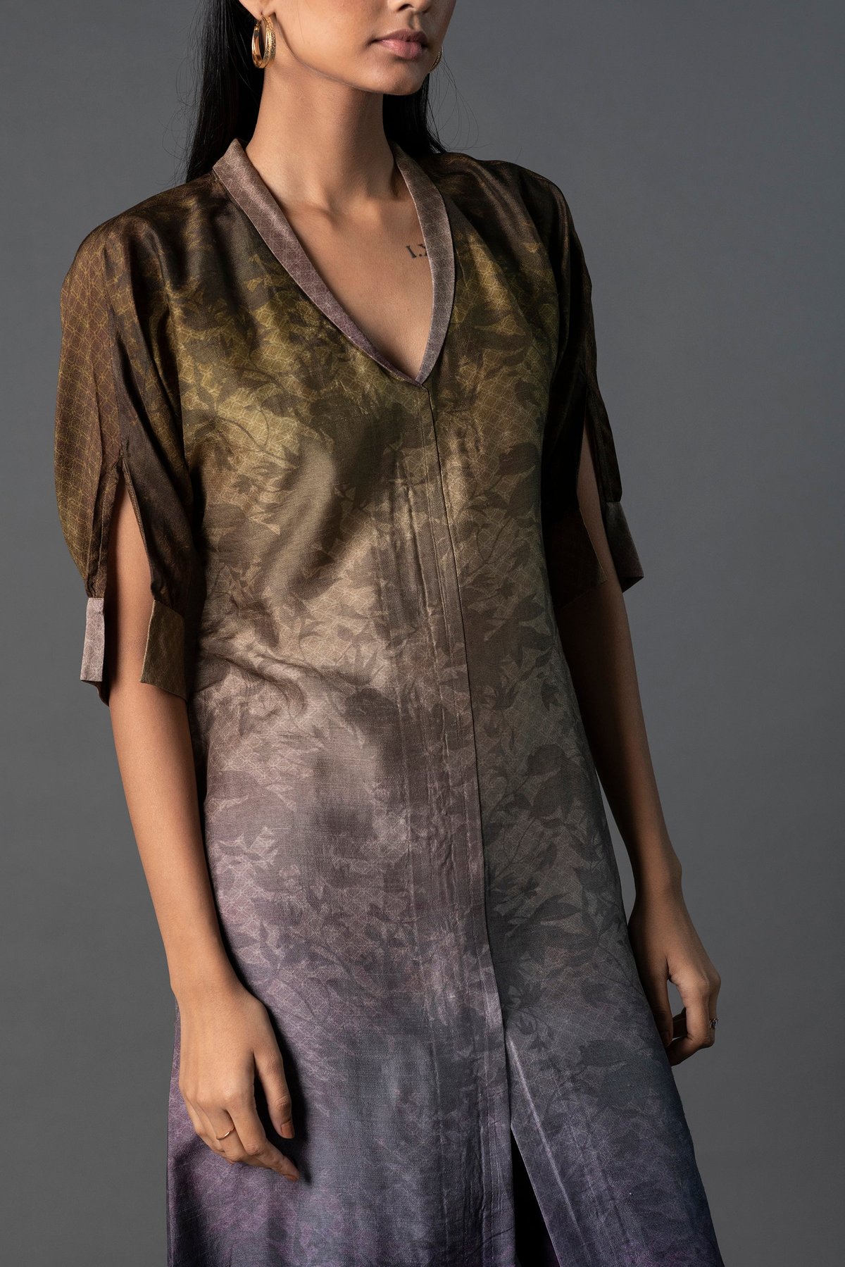 Array Leafy Deep Purple Kurta Set