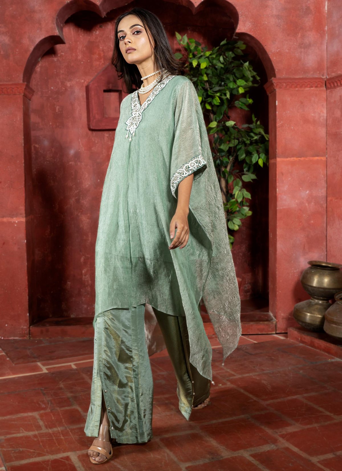 Sage Symphony Kaftan Set