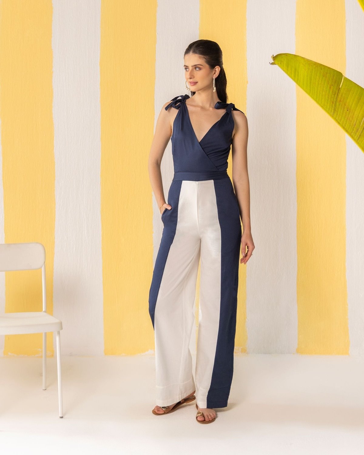 Navy & White Jumpsuit