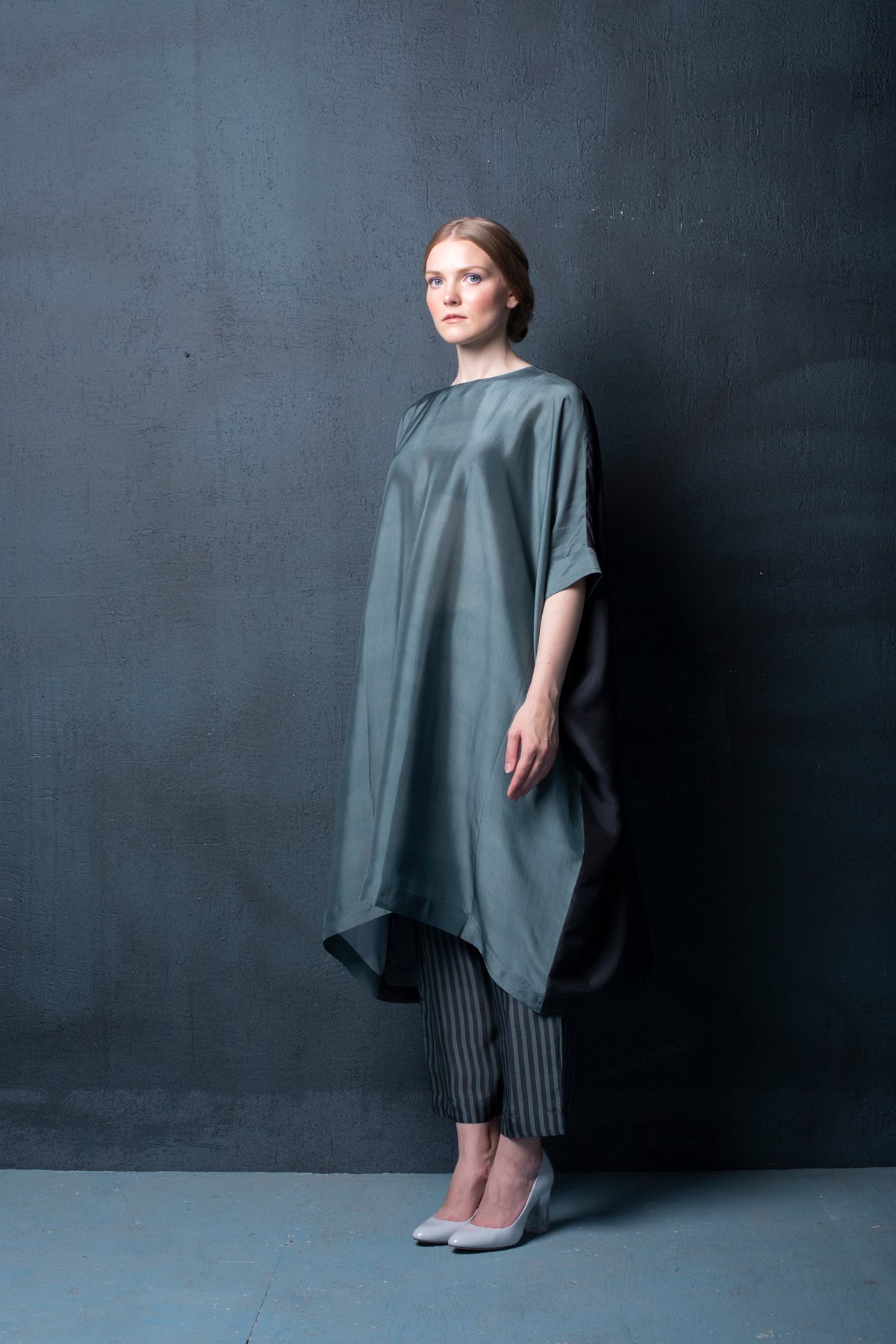 Teal Habutai Silk Kurta Set