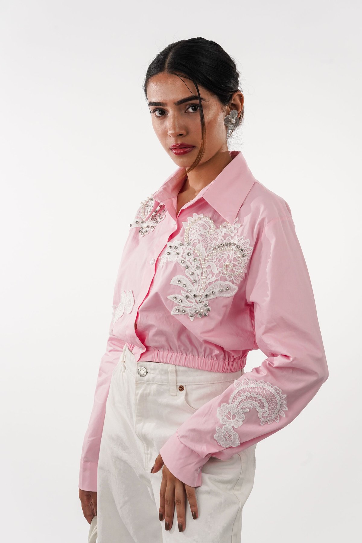 Princess Pink Pearl Embroidered Shirt