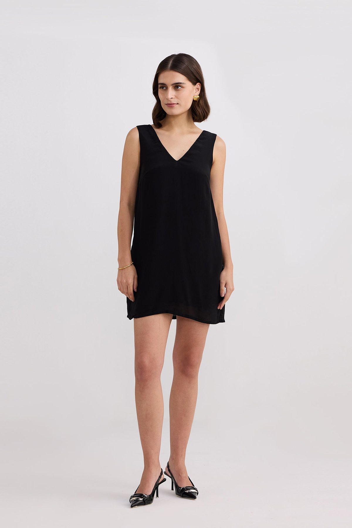 Midnight Muse V-Neck Short Dress