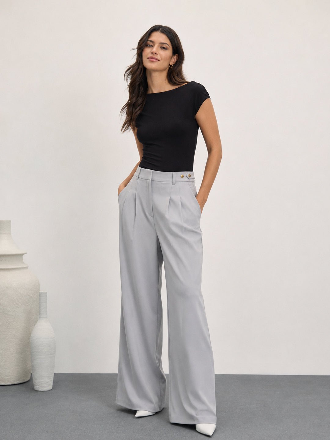 Slate Grey Day To Dusk Wide Leg Pants