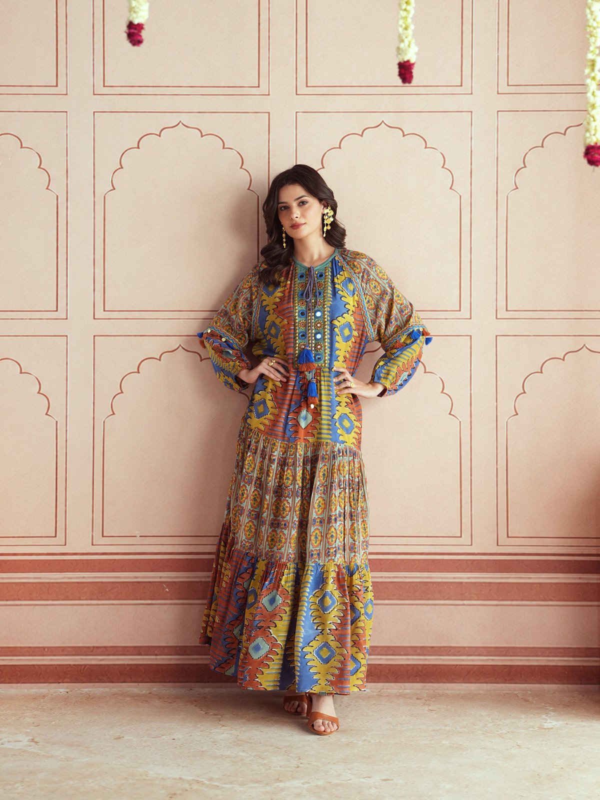 YASMIN GATHERED LONG DRESS