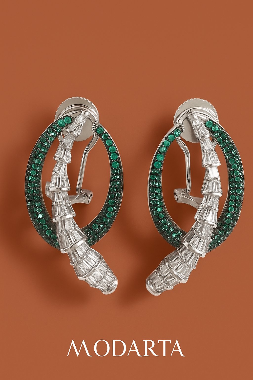 Serpent Coil Snake Motif Earrings