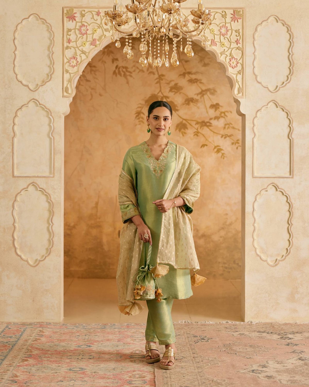 Aqua Rose Dupatta