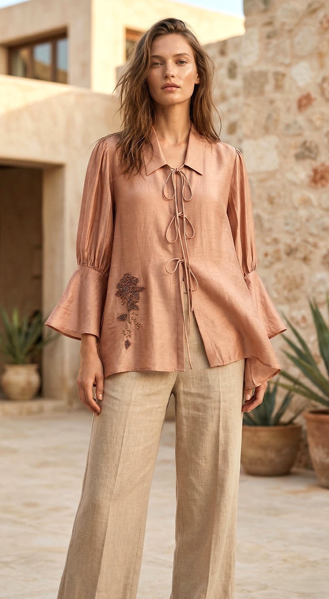 Pink Cotton Silk Shirt
