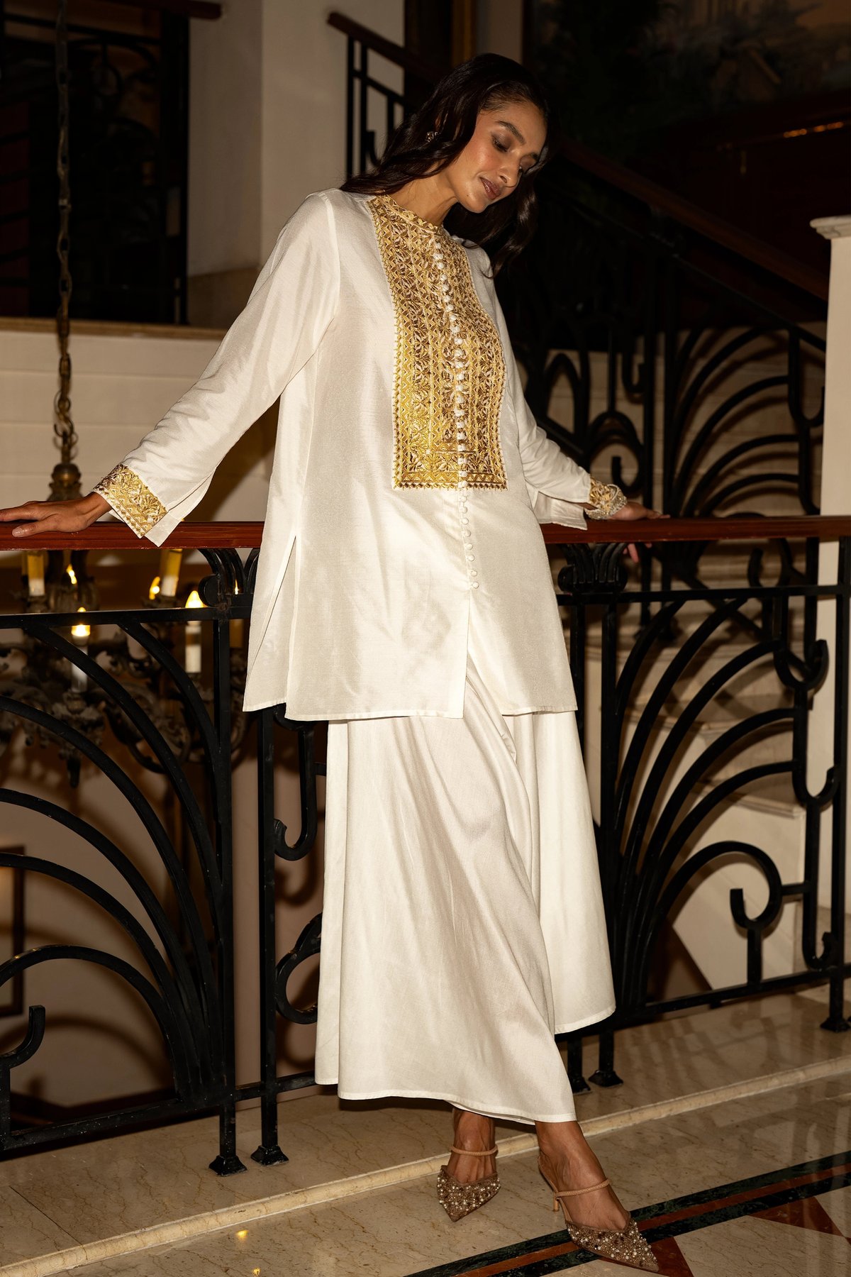 Draped Ivory Culotte