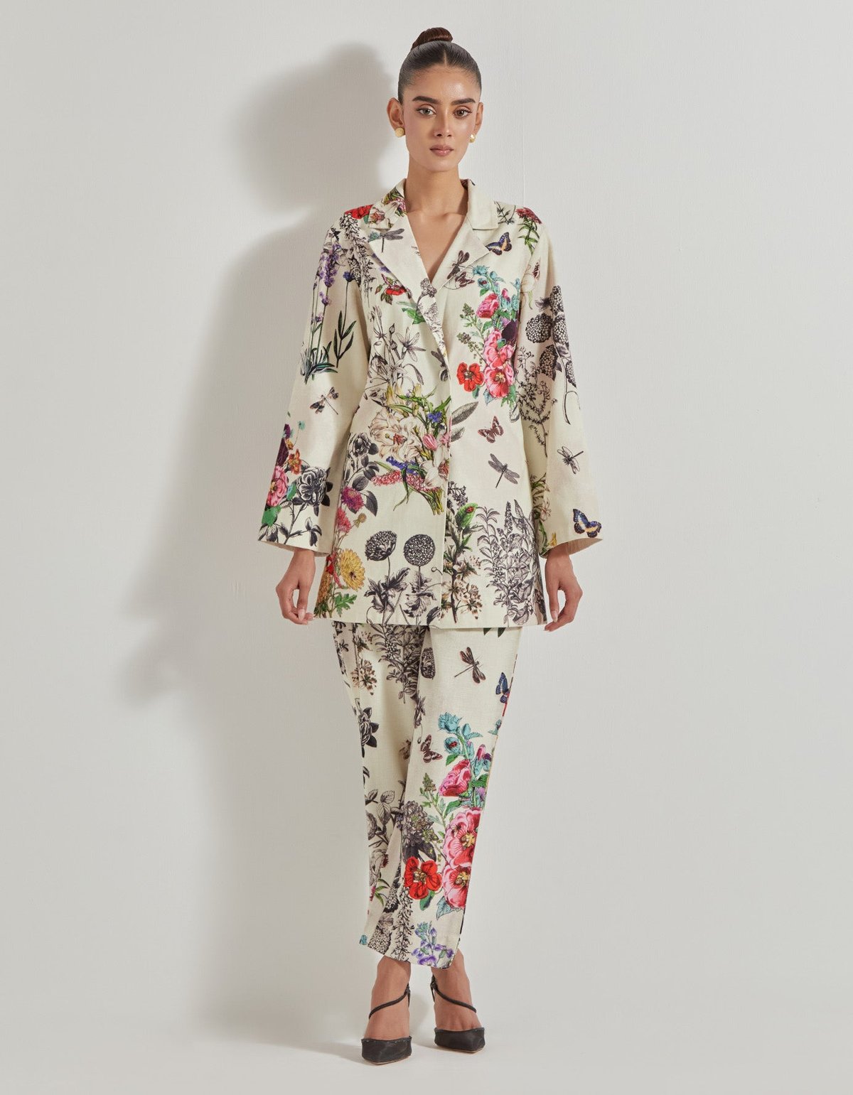 Multicolor Botanical Cotton Linen Co-Ord Set