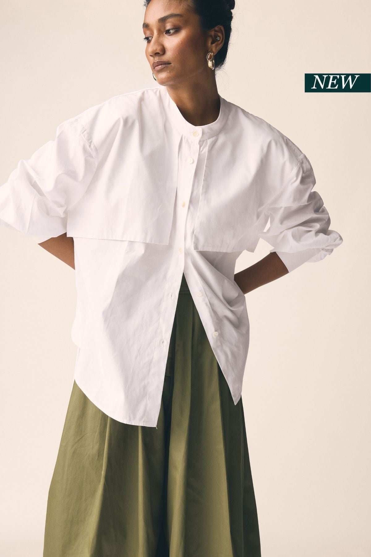 Mizo Trench Shirt in White