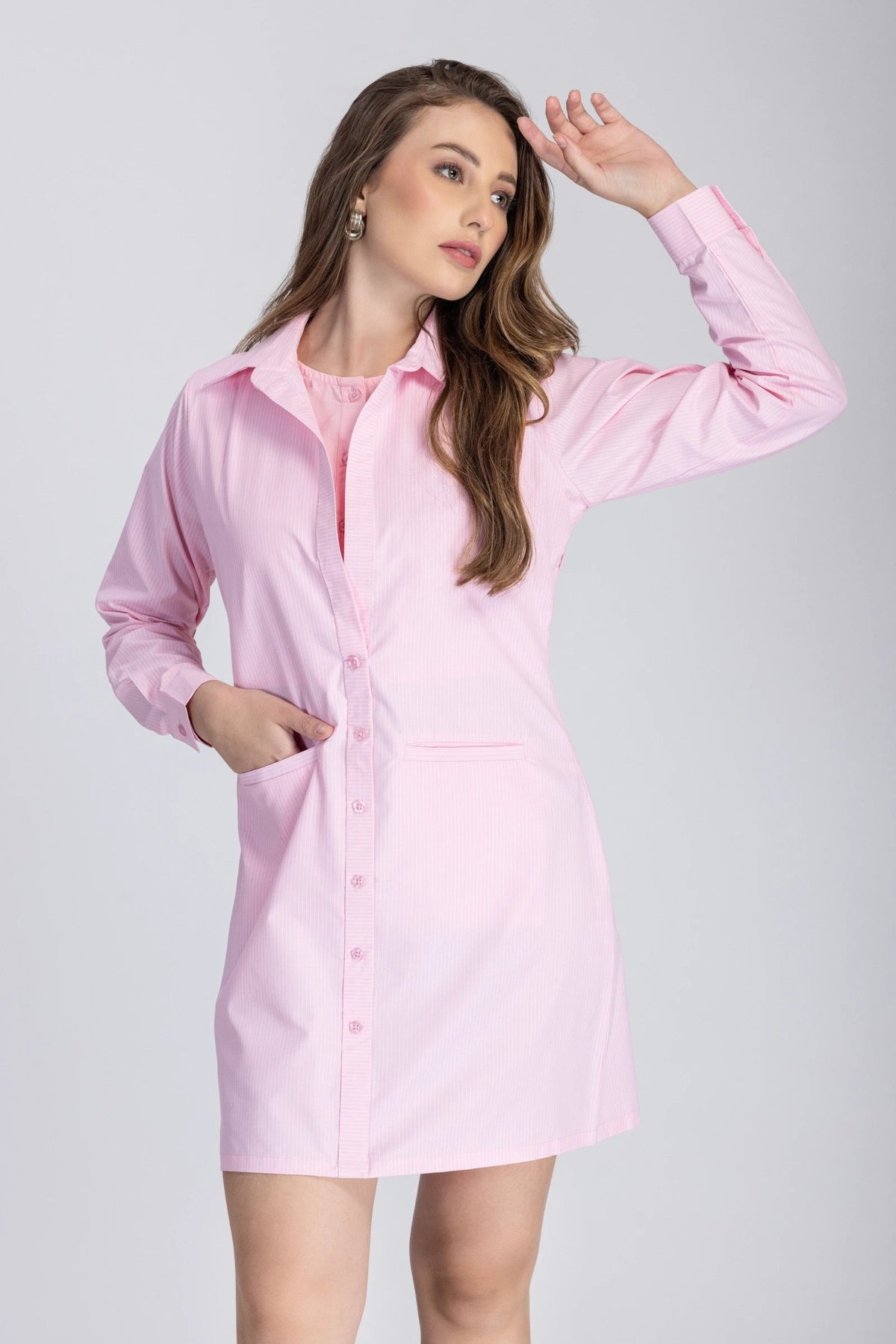 Double Placket Shirt Dress