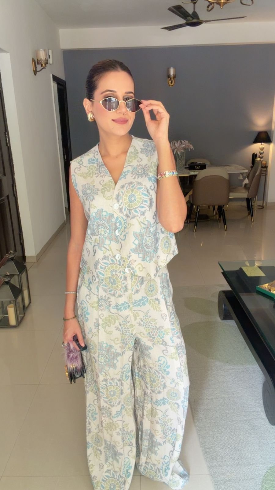 Pastel Floral Printed Co-ord Set