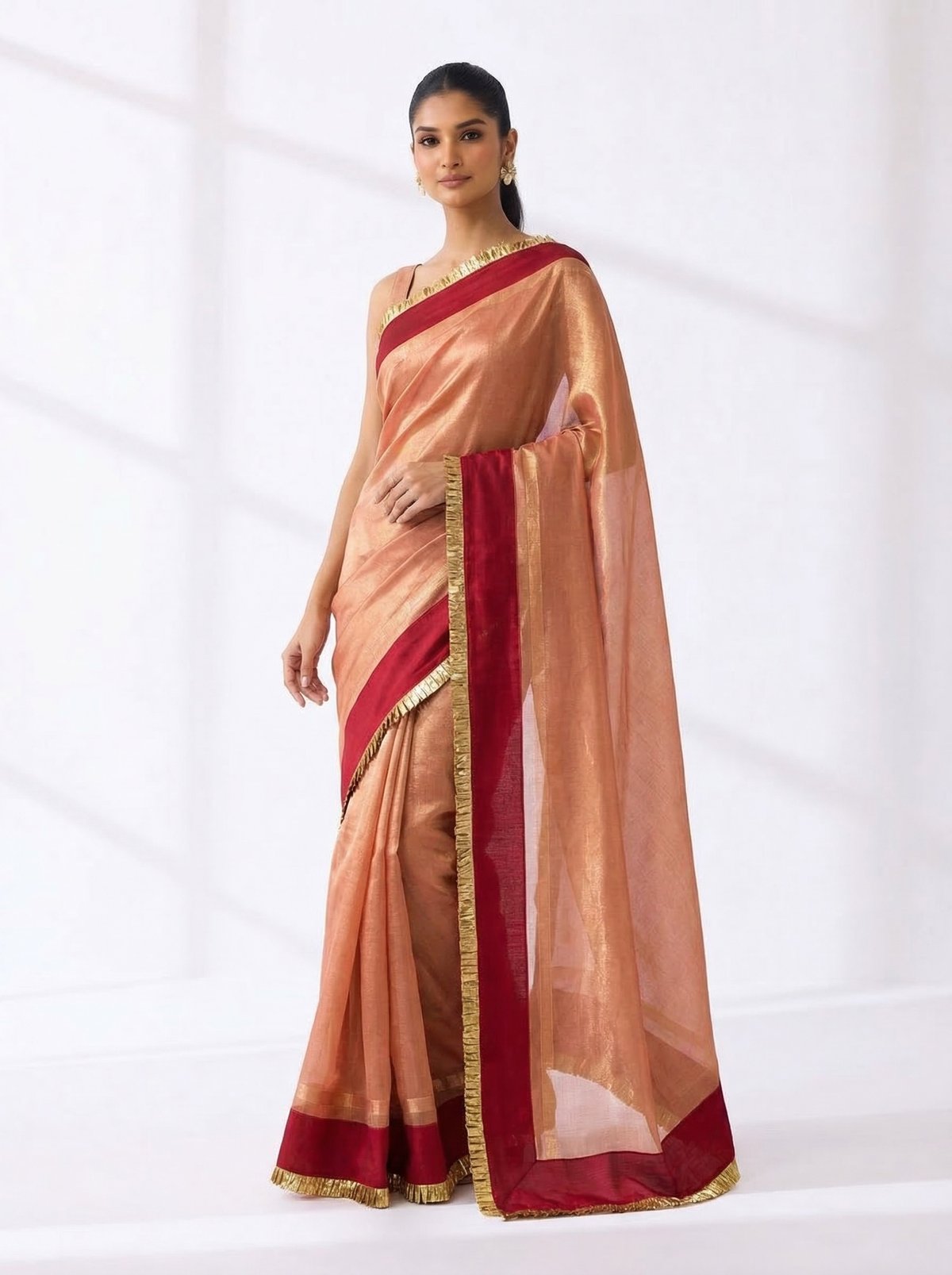 Peach Saree