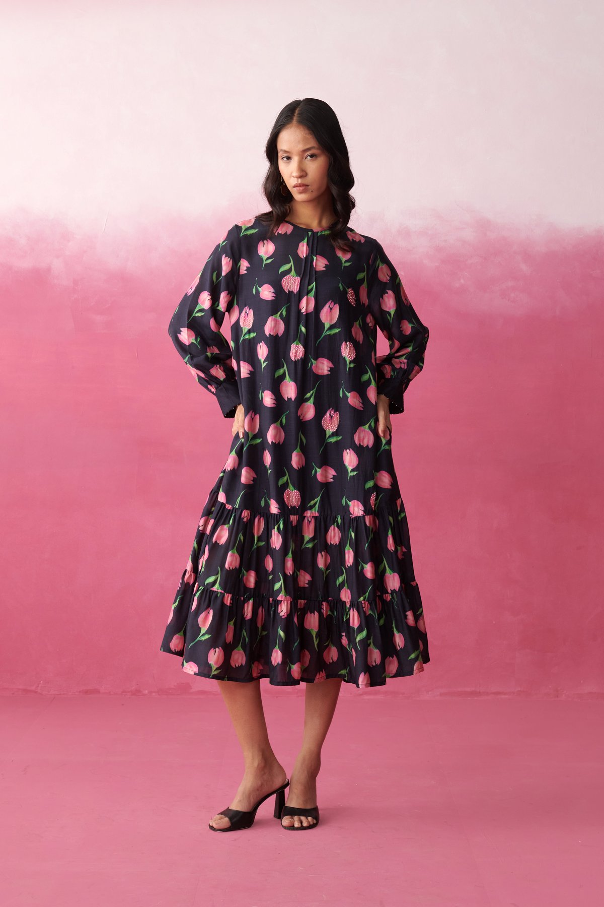 Kara Blush Noir Dress