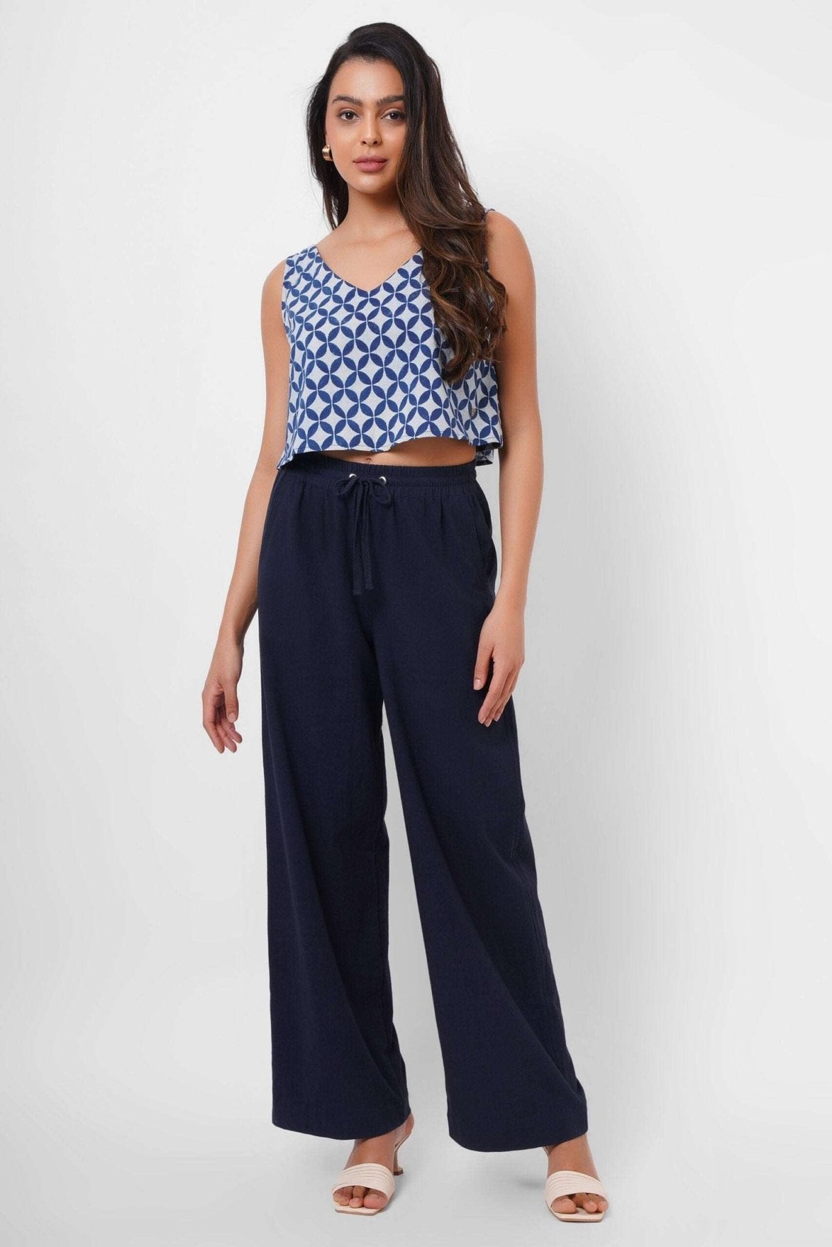 Indigo Print Sleeveless Top