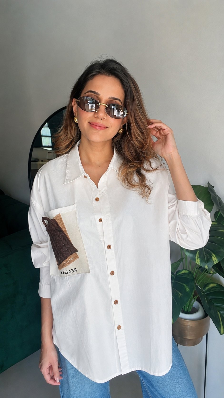 Knit Pocket Poplin Shirt