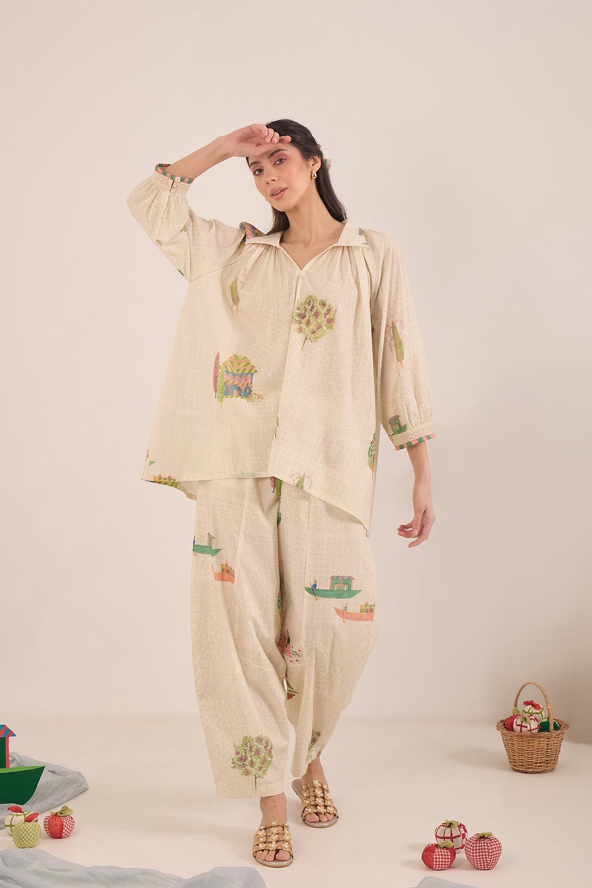 GULPOSH RAGLAN BOAT PANT COORD SET