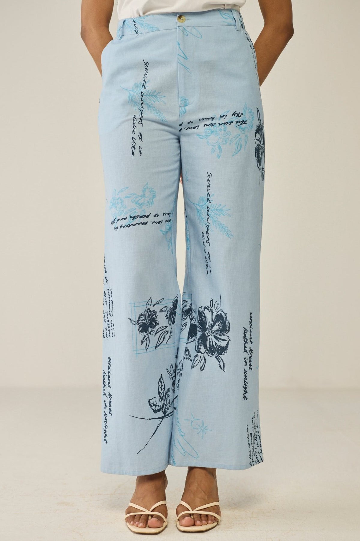Blue Floral Trouser