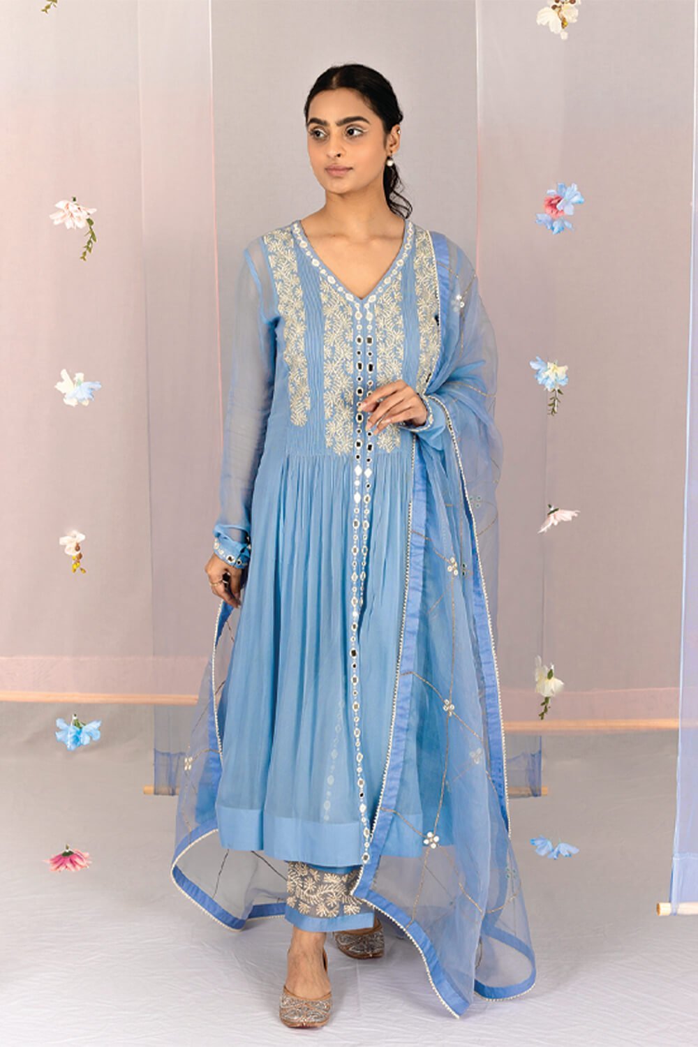 Georgette Embroidered Suit Set