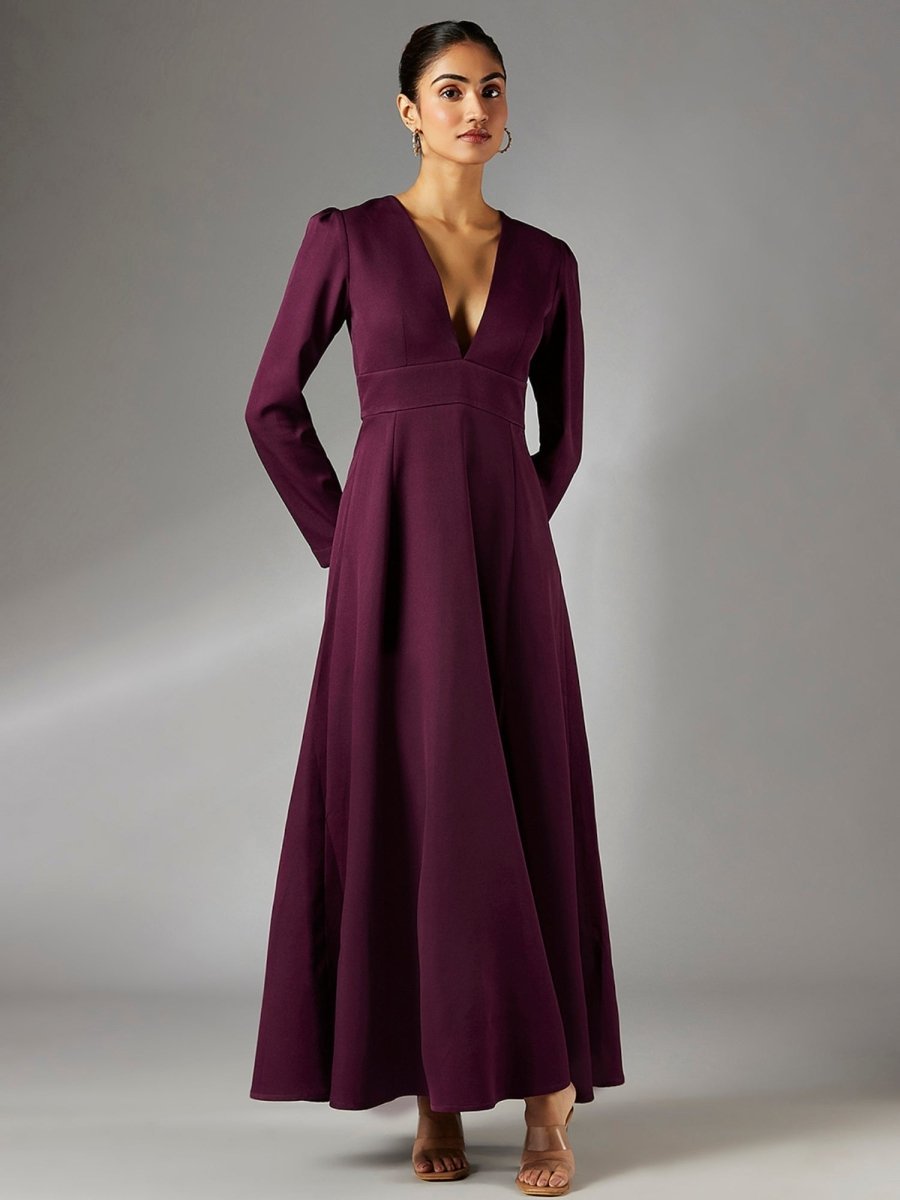 Betty Plunging Neckline Maxi Dress