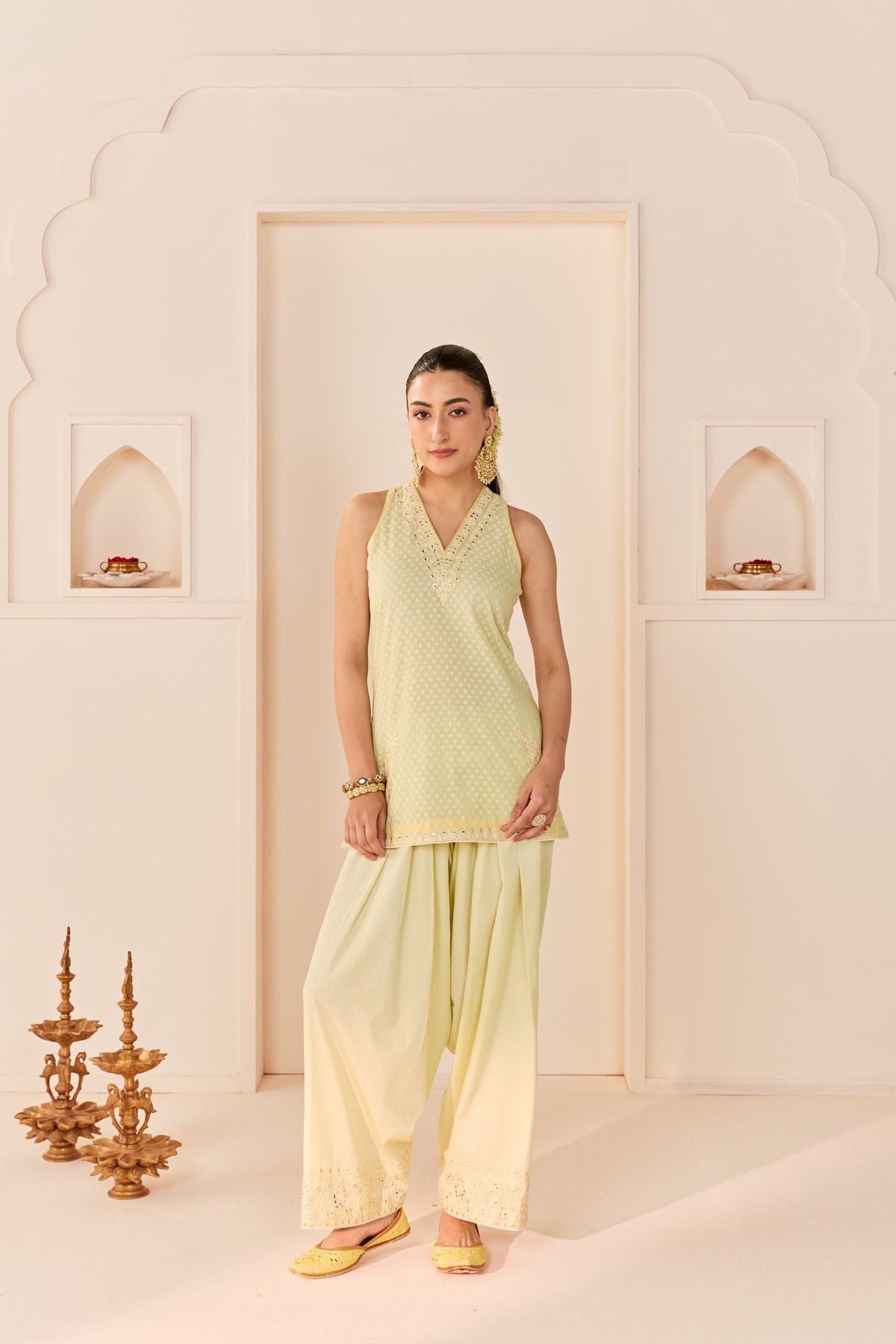 MIRAL - SHORT KURTA WITH FARSI SALWAR AND DUPATTA