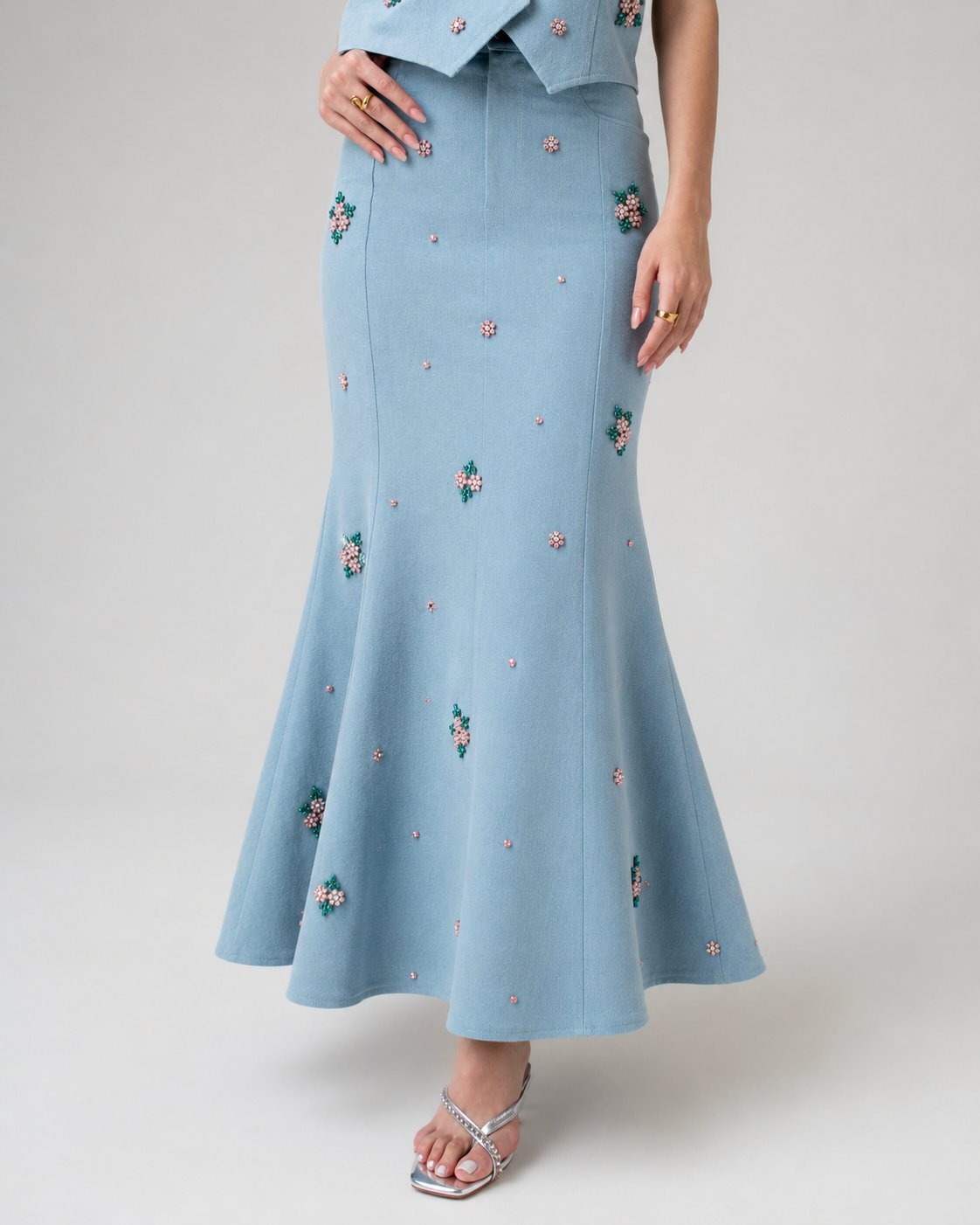 Rosalie Crystal Denim Skirt