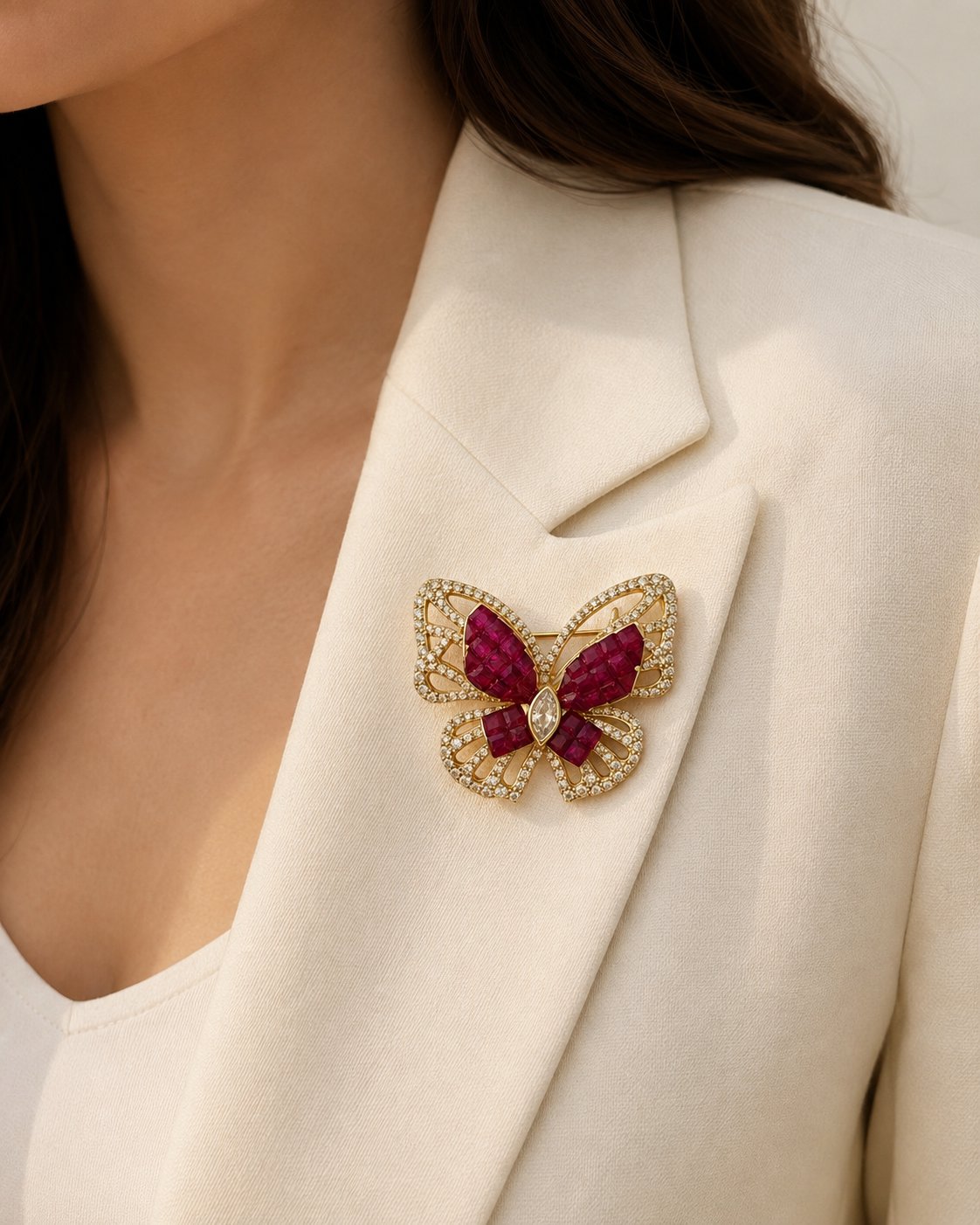 Mosaique Papillon Eclat Brooch Pendant