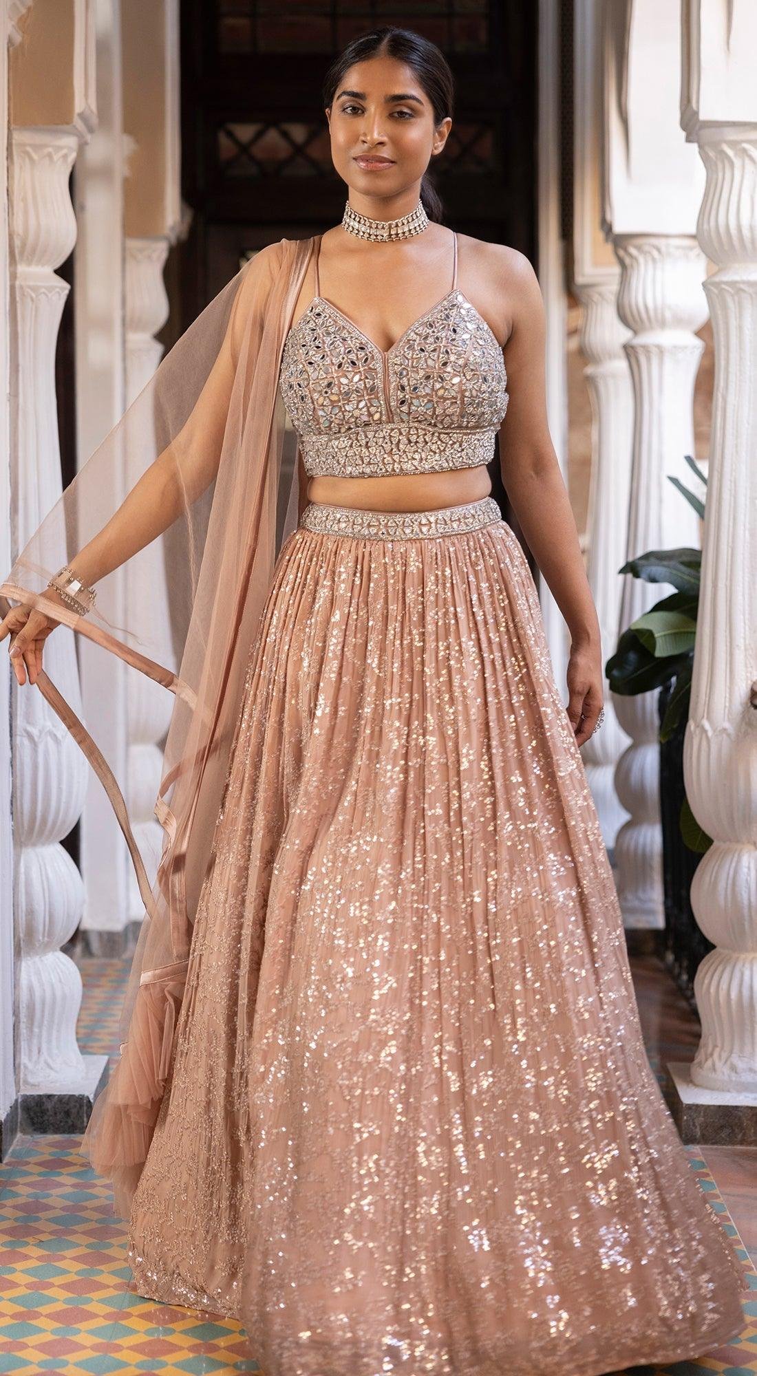 Sequin Lehenga Set