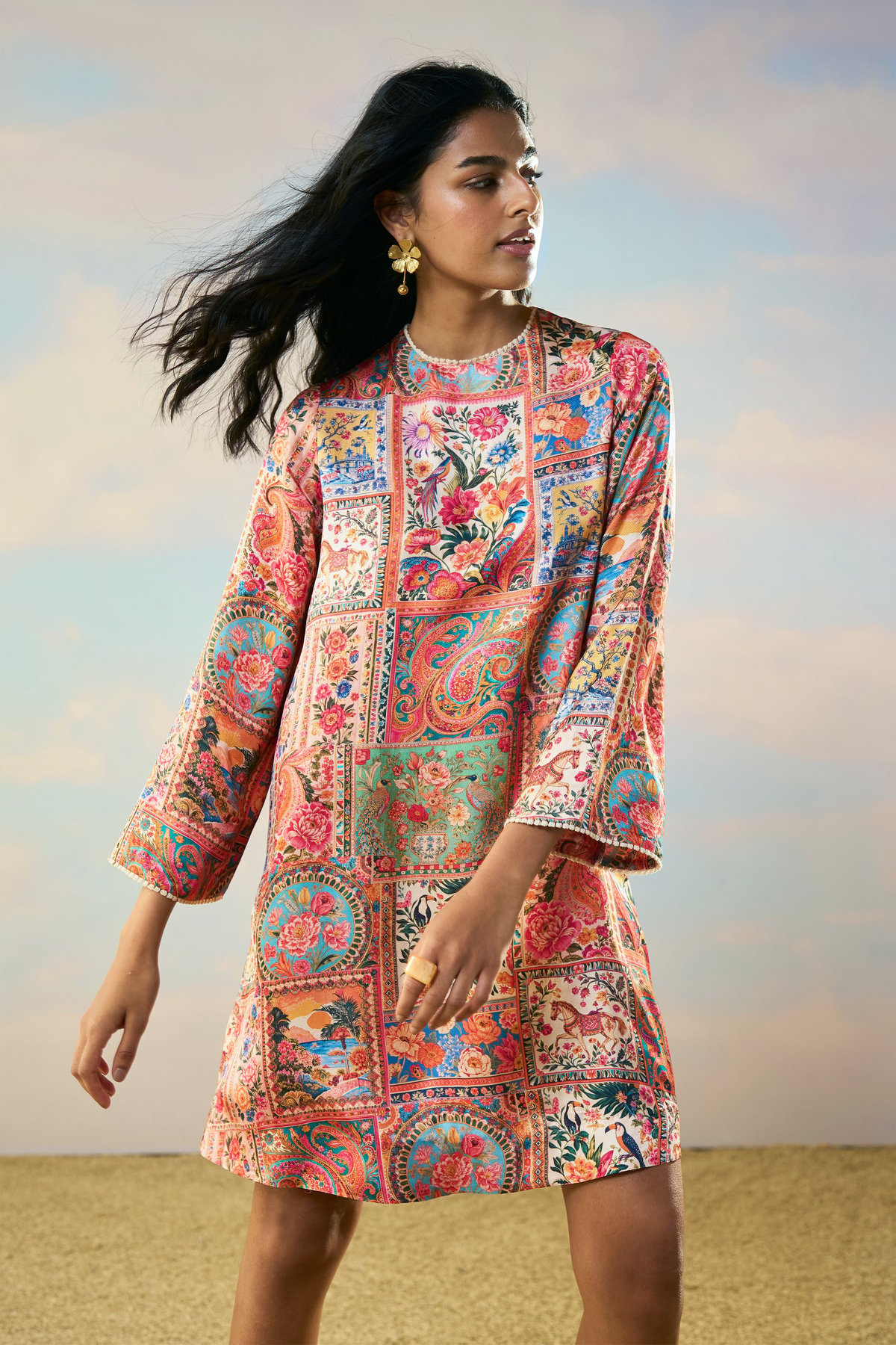 Ornamental Print Dress
