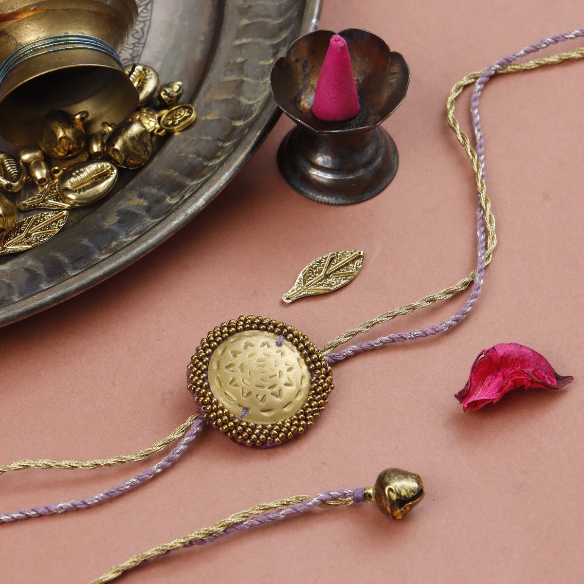 Brass Blossom Rakhi