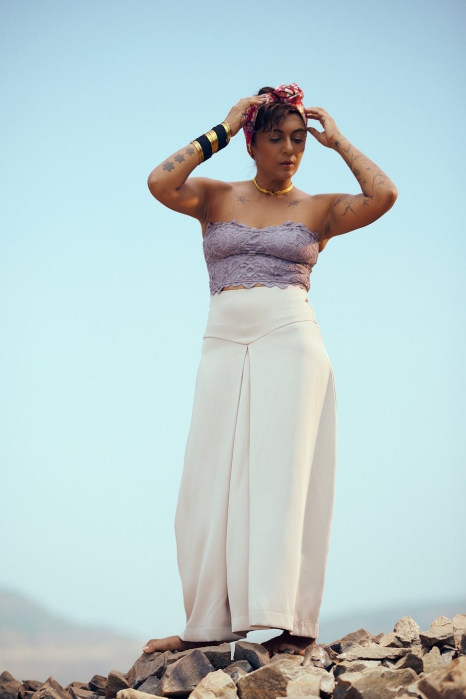 Light Tan Barrel Silhouette Maxi Skirt