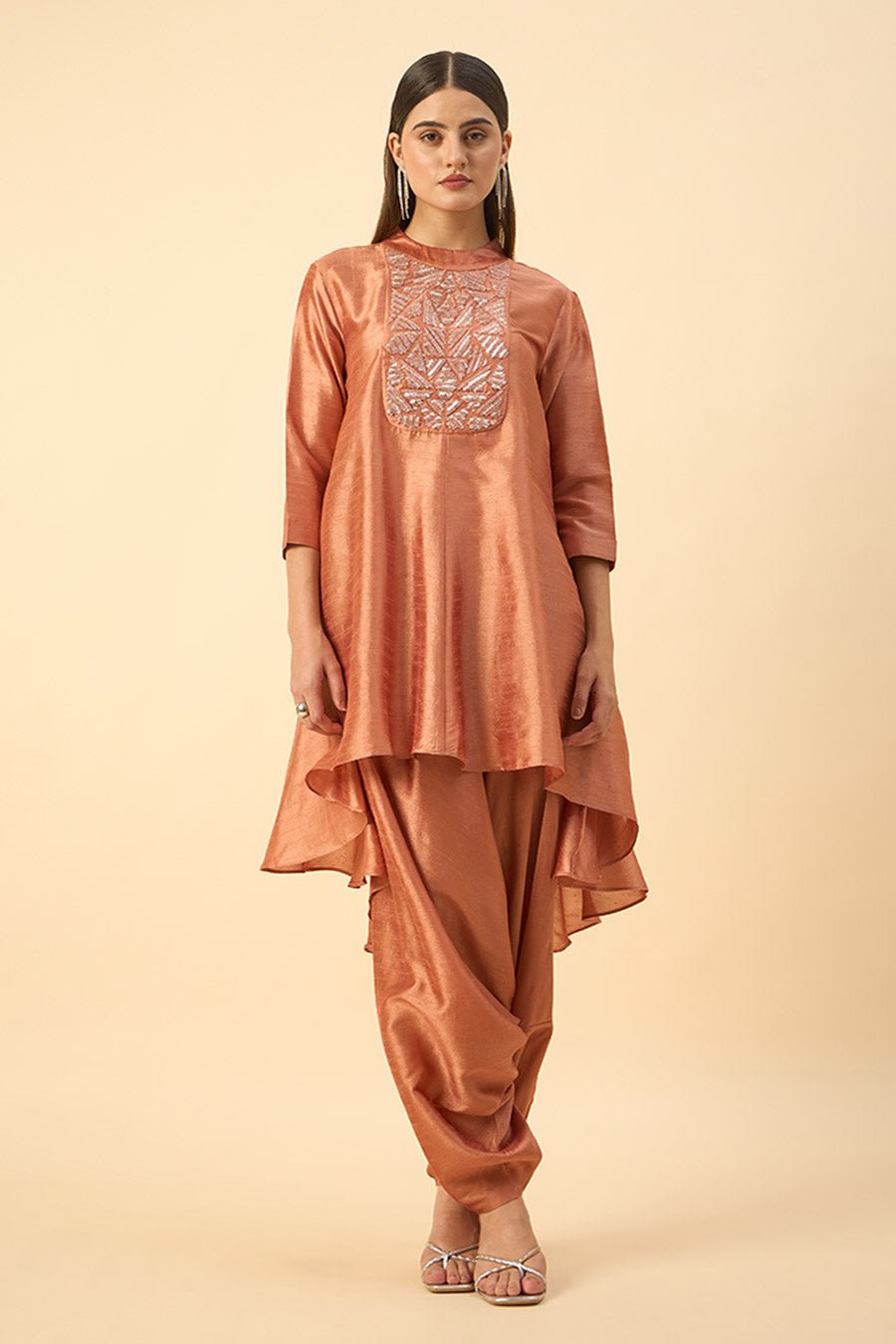 Embroidered Yoke Pant Set