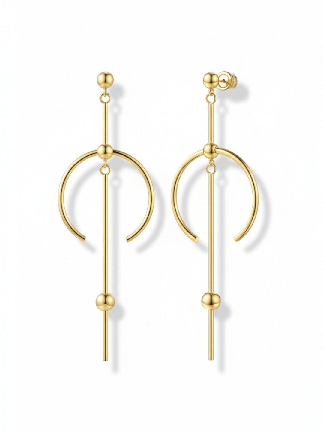 Circle Line Dangle Earrings