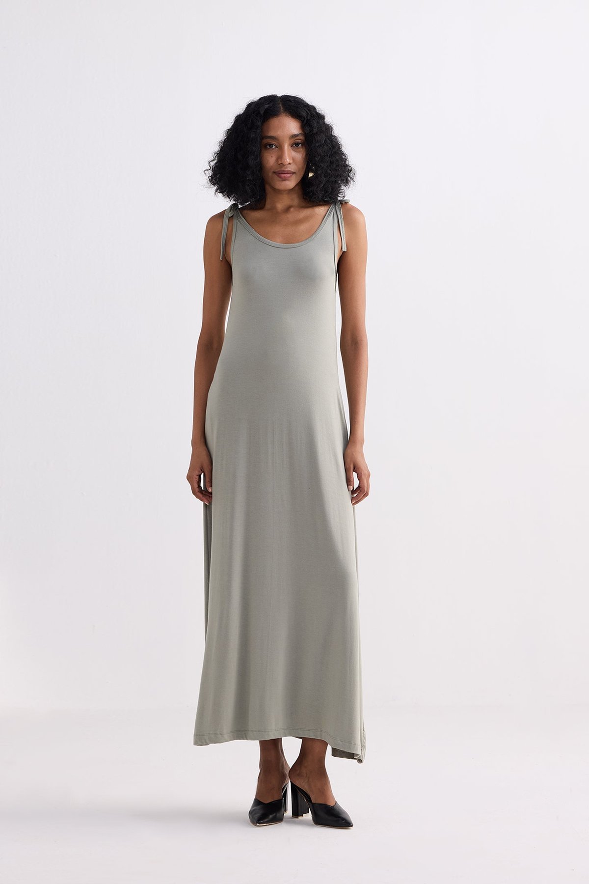 Tie-Detail Maxi Dress