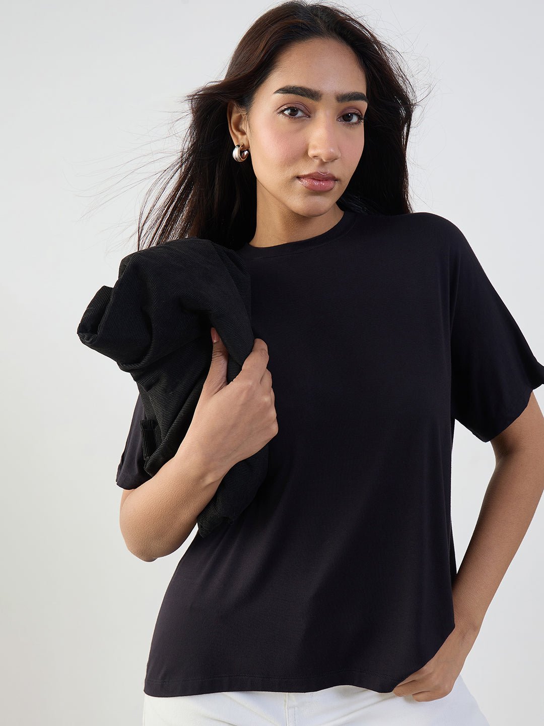 UltraSoft Bamboo Black Easy Fit T-Shirt