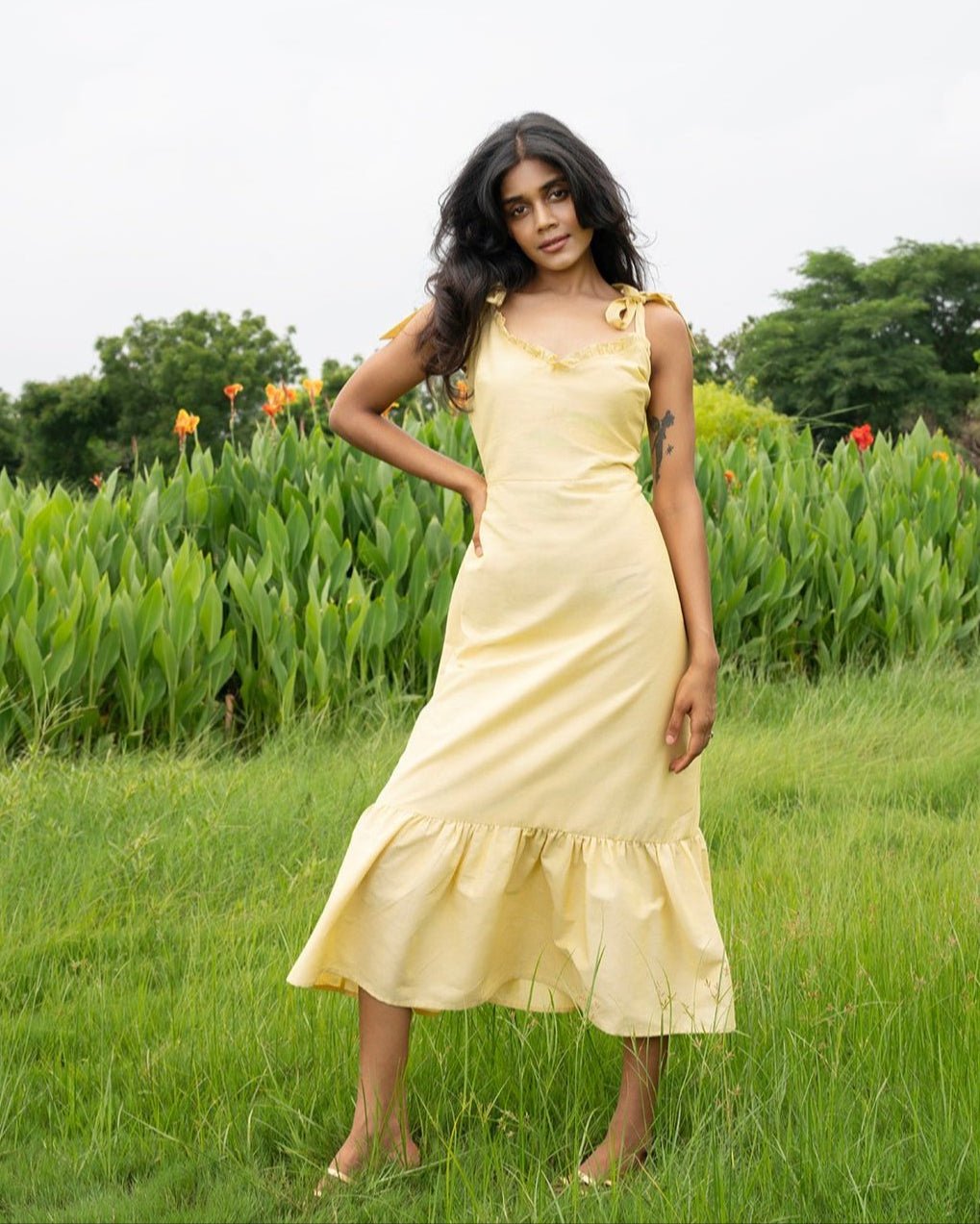 Daydreamer Fit and Flare Linen Blend Dress