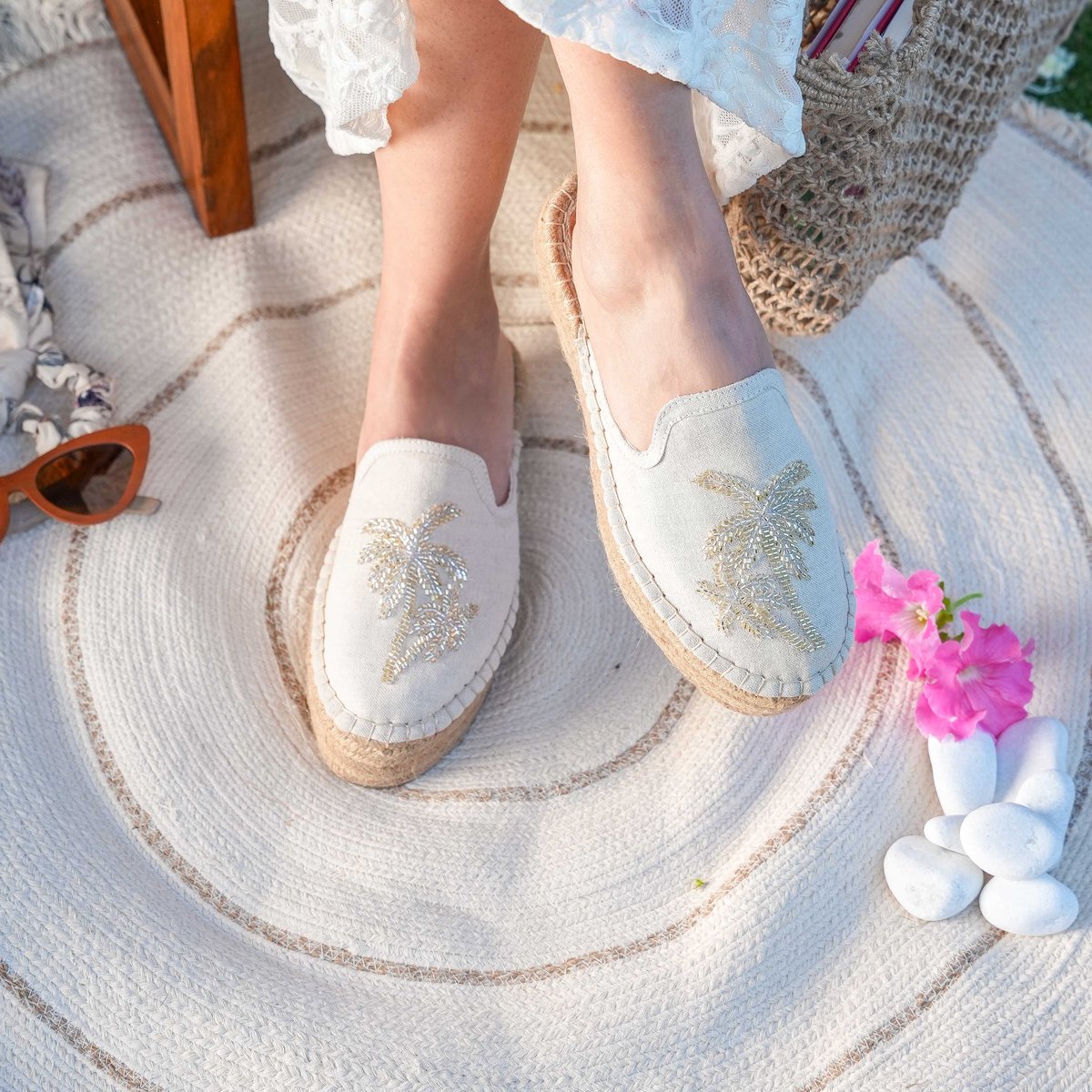 Jumeirah Linen Espadrilles Platforms