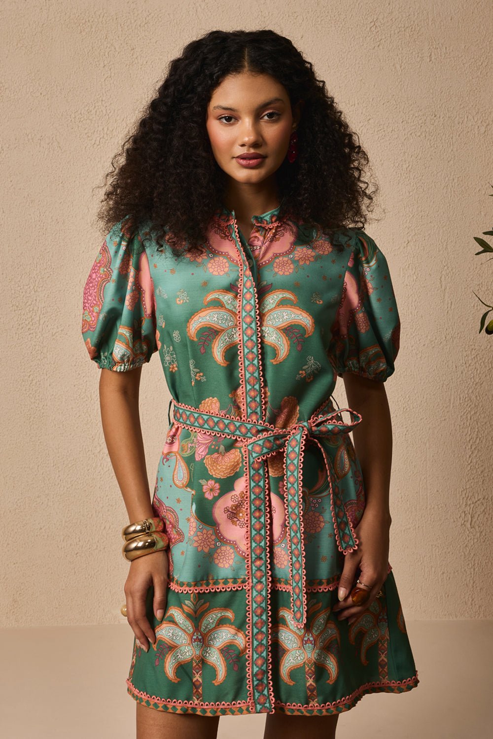 Olive Rosette Dress