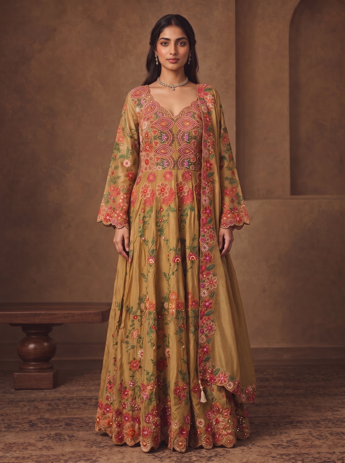Sunehri Adaa Anarkali Set