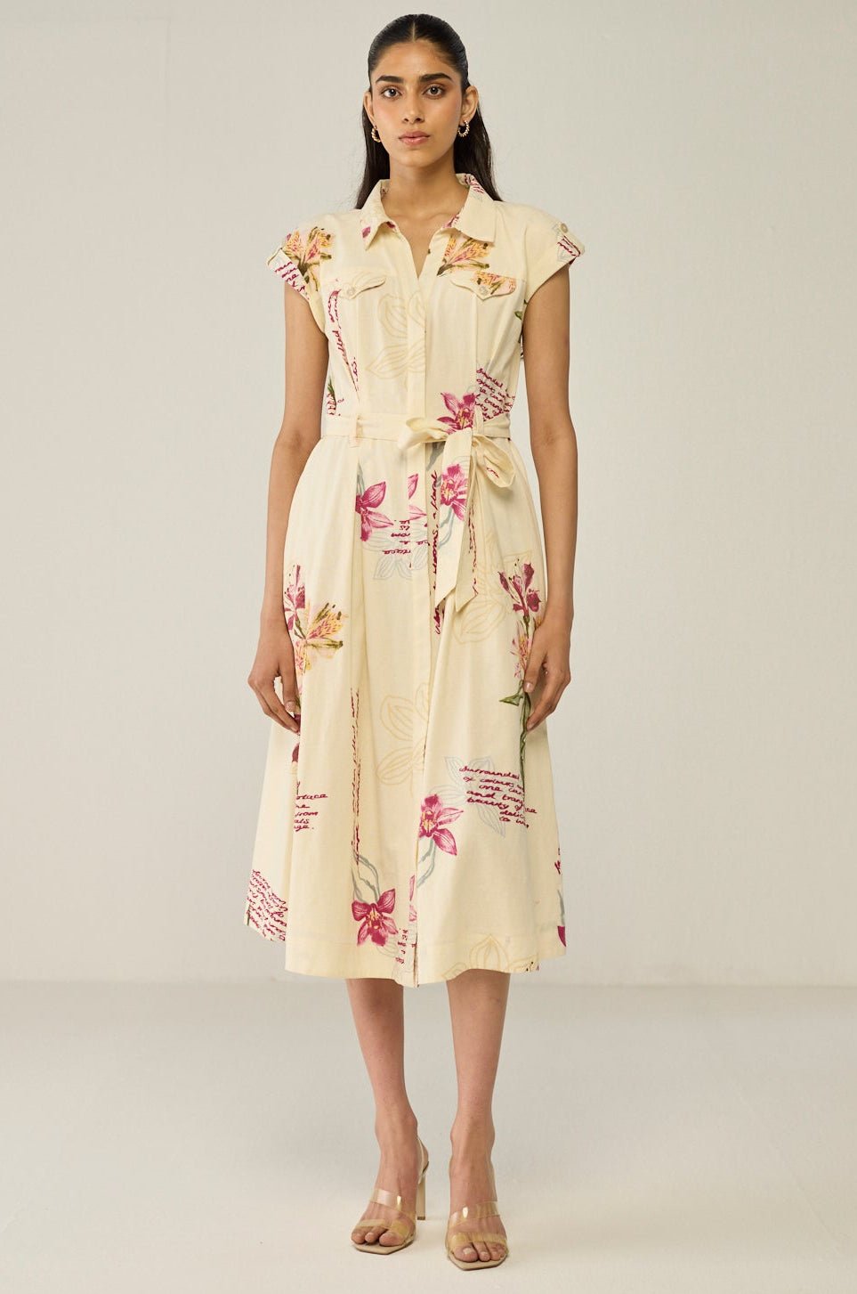 Printed Collared Maxi Dress