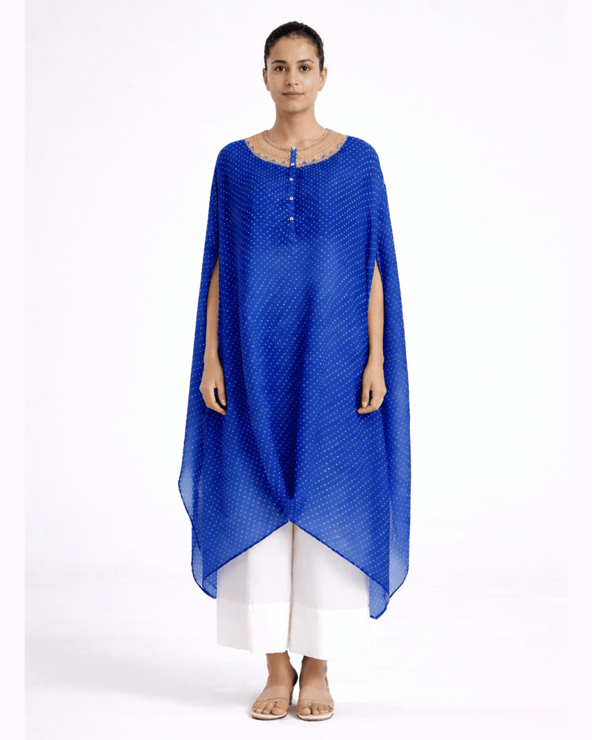 Mixology Bandhej Kurta Set-(Round Neck)