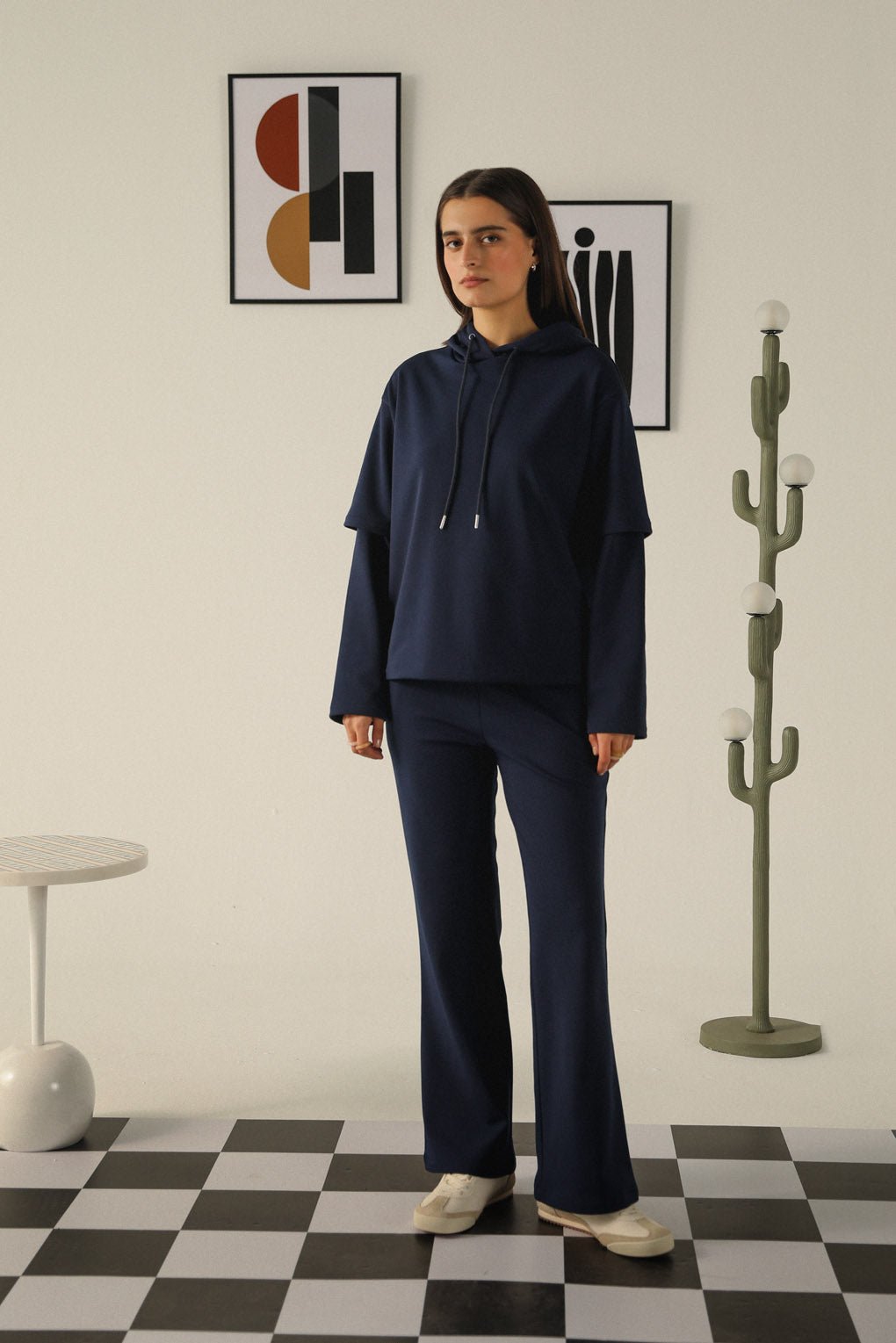 Berry Blue Scuba Fleece Hoodie and Bootcut Co-ord Set