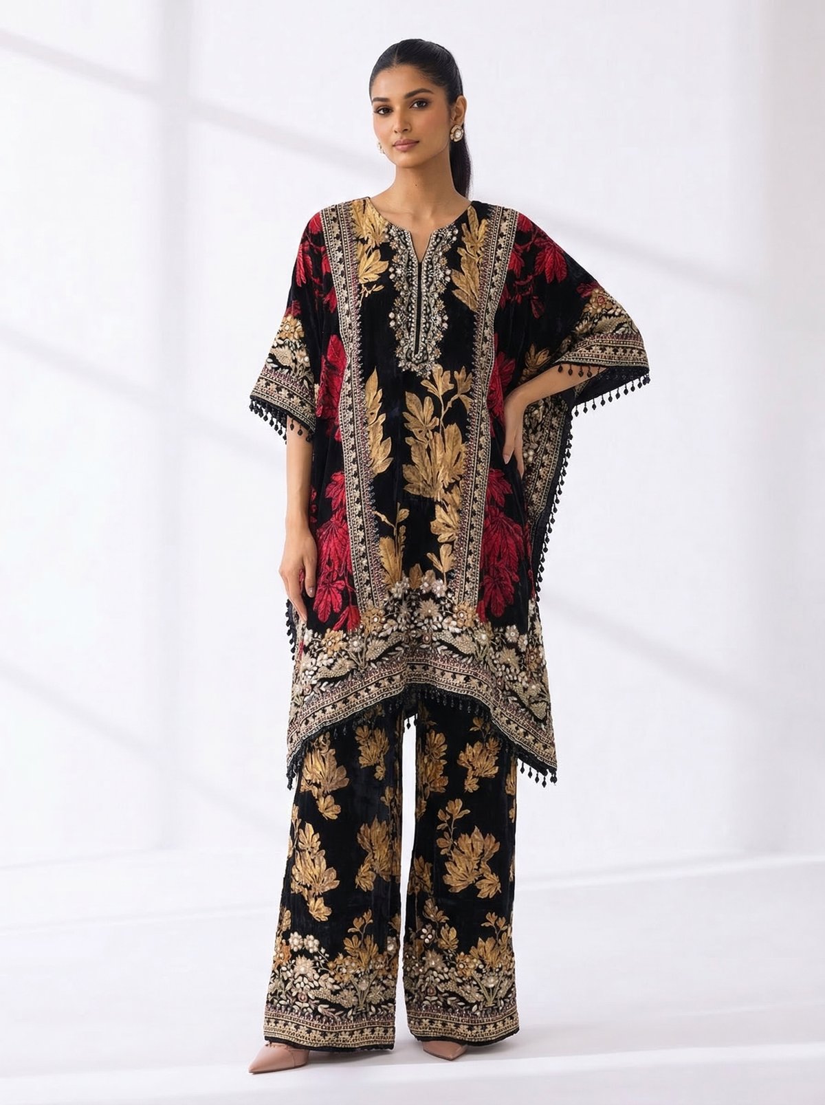 Embroidered Kaftaan Palazzo Set
